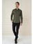 Slim Fit Düğmeli Yaka Esnek Klasik Haki Gömlek Gk 746 1