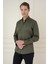 Slim Fit Düğmeli Yaka Esnek Klasik Haki Gömlek Gk 746 2