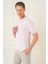 Slim Fit Bisiklet Yaka Kısa Kol Pembe Triko Tr 869 3