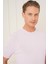 Slim Fit Bisiklet Yaka Kısa Kol Pembe Triko Tr 869 5