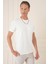 Comfort Fit Bisiklet Yaka Esnek Pamuk Casuel Ekru Tişört Ts 885 3