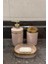 Banyo Seti 5'li,akrilik-Çöpkovası,wc Fırçalık,sıvı Sabunluk,diş Fırçalık,el Sabunluk,gold Renk Detay 4