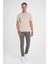 Comfort Fit Bisiklet Yaka Esnek Pamuk Casuel Bej Tişört Ts 885 1