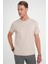 Comfort Fit Bisiklet Yaka Esnek Pamuk Casuel Bej Tişört Ts 885 4