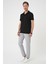 Comfort Fit Polo Yaka Esnek Pamuk Casuel Siyah Tişört Ts 886 1