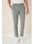 Comfort Fit Çift Pileli Dokulu Esnek Pamuk Yeşil Pantolon P 1158 2