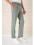 Comfort Fit Çift Pileli Dokulu Esnek Pamuk Yeşil Pantolon P 1158 3