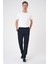 Comfort Fit Gofre Dokulu Beli Lastikli Lacivert Jogger Pantolon P 1177 3