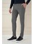 Slim Fit Yan Cepli Düz Esnek Casual Füme Pantolon P 1144 3