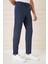 Comfort Fit Çizgili Gofre Kumaş Esnek Lacivert Pamuk Pantolon P 1157 4