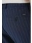 Comfort Fit Çizgili Gofre Kumaş Esnek Lacivert Pamuk Pantolon P 1157 5