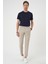 Comfort Fit Çift Pileli Dokulu Esnek Pamuk Bej Pantolon P 1158 1