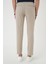 Comfort Fit Çift Pileli Dokulu Esnek Pamuk Bej Pantolon P 1158 5