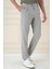 Comfort Fit Gofre Dokulu Beli Lastikli Pileli Gri Jogger Pantolon P 1174 4