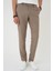 Comfort Fit Beli Lastikli Dokulu Koyu Bej Jogger Pantolon P 1186 4