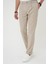 Comfort Fit Beli Lastikli Pileli Bej Jogger Pantolon P 1182 4