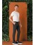 Comfort Fit Beli Lastikli Pötikareli Casuel Siyah Pantolon P 1149 2