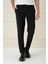 Comfort Fit Gofre Dokulu Beli Lastikli Pileli Siyah Jogger Pantolon P 1174 1