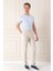 Comfort Fit Beli Lastikli Balıksırtı Dokuma Casuel Bej Pantolon P 1155 1