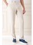 Comfort Fit Beli Lastikli Balıksırtı Dokuma Casuel Bej Pantolon P 1155 4