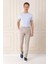 Comfort Fit Beli Lastikli Pileli Keten Casuel Bej Pantolon P 1145 1