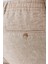 Comfort Fit Beli Lastikli Pileli Keten Casuel Bej Pantolon P 1145 4