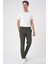 Comfort Fit Beli Lastikli Haki Jogger Pantolon P 1184 1