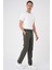 Comfort Fit Beli Lastikli Haki Jogger Pantolon P 1184 2