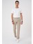 Comfort Fit Beli Lastikli Bej Jogger Pantolon P 1183 1