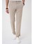 Comfort Fit Beli Lastikli Bej Jogger Pantolon P 1183 2