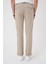 Comfort Fit Beli Lastikli Bej Jogger Pantolon P 1183 5