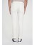 Slim Fit Yan Cepli Esnek Düz Beyaz Pamuk Pantolon P 1197 5