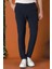 Comfort Fit Beli Lastikli Pötikareli Casuel Lacivert Pantolon P 1149 3