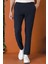 Comfort Fit Beli Lastikli Pötikareli Casuel Lacivert Pantolon P 1149 4
