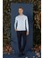 Tr 858 Slim Fit Mavi Klasik Triko 1