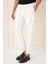 Comfort Fit Çift Pileli Dokulu Esnek Pamuk Ekru Pantolon P 1158 4