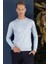 Tr 858 Slim Fit Mavi Klasik Triko 5