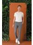 Comfort Fit Beli Lastikli Pötikareli Casuel Füme Pantolon P 1149 1
