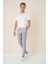 Slim Fit Yan Cepli Düz Esnek Casual Gri Mavi Pantolon P 1144 2