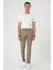 Comfort Fit Beli Lastikli Bej Jogger Pantolon P 1184 1