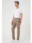 Comfort Fit Beli Lastikli Bej Jogger Pantolon P 1184 2