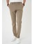 Comfort Fit Beli Lastikli Bej Jogger Pantolon P 1184 3