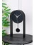 Masa Saati Sarkaçlı Metal Siyah Renk Sessiz Mekanizma Dekoratif Modern Tasarım 32X16CM Mms 1