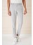 Comfort Fit Çift Pileli Dokulu Esnek Pamuk Gri Mavi Pantolon P 1158 2