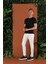 P 1122 Slim Fit Ekru Spor Pantolon 1