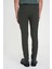 Comfort Fit Beli Lastikli Tek Pileli Dokulu Yeşil Pantolon P 1193 5