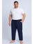 Erkek Büyük Beden % 100 Pamuk Cepli Tek Alt Koyu Lacivert 1