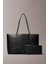 Kadın Cüzdanlı Klasik Tote Omuz Çantası - Siyah 1