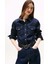 Kadın Uzun Kollu Denim Gömlek – Koyu Mavi 1