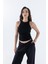 Fitilli Regular Fit Normal Kalıp Siyah-Beyaz-Gri-Lacivert Bisiklet Yaka Sıfır Kol Pamuklu 4'lü Kadın Atlet 2